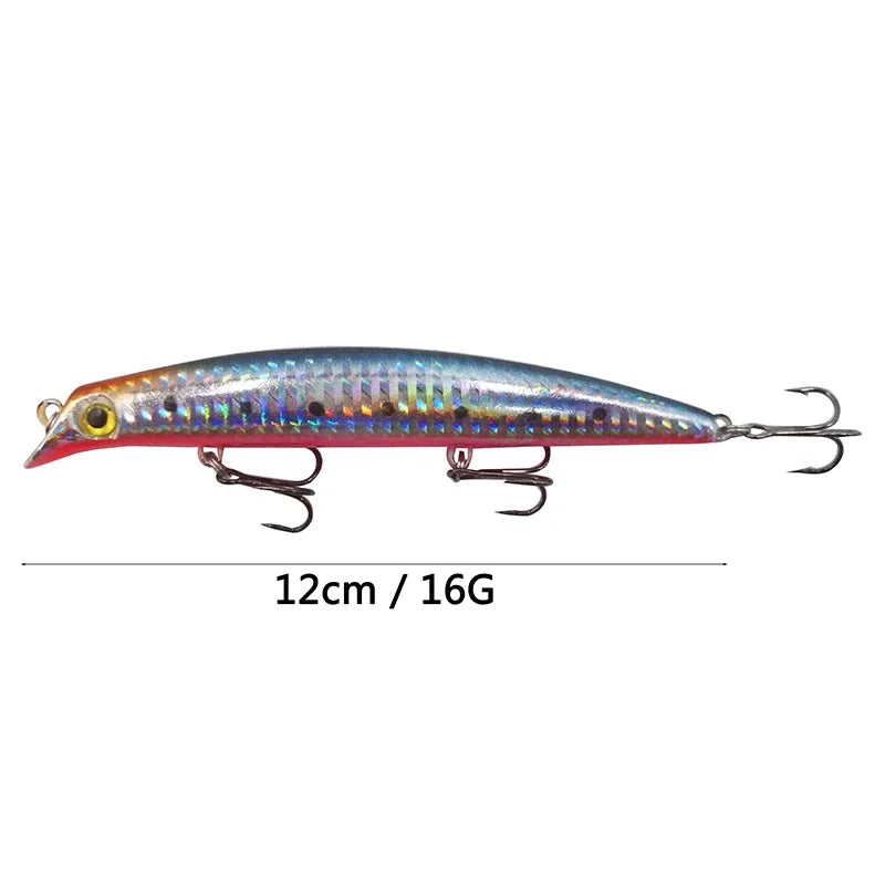 OUTKIT Fishing Lure 1PC Laser Minnow 16g 12cm Wobbling Minnow Floating Lure Hard Bait Fishing Wobblers Crankbait Artifici