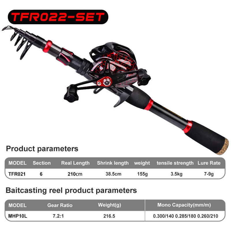 Carbon Fiber Long Casting Baitcasting Sea Rod Reel Combo | SAMAG