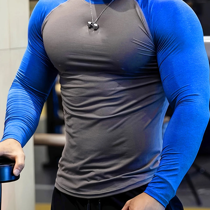 Men's quick drying soccer and basketball tight fitting top, high elasticity cycling compression training suit