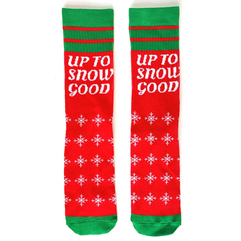 2025 New Men Christmas Socks New Year Funny Snowflake Beer Santa Claus Elk Snow Cotton Happy Socks Men Cartoon Women Sokken