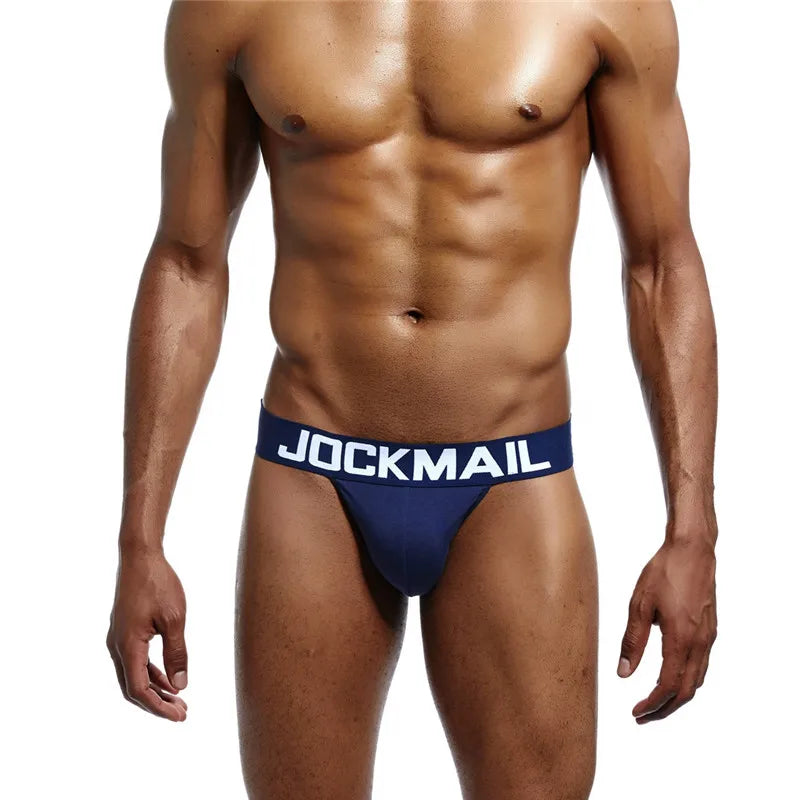 JOCKMAIL brand mens bikini underwear cotton classic basics sexy men briefs U Convex calzoncillos hombre cueca gay men Underpants