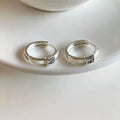 VENTFILLE 925 Sterling Silve Star Hoop Earring for Women Zircon Geometry Wide Office Versatile Jewelry Birthday Gift Dropship