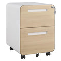 2 Drawer Mobile File Cabinet With Lock Under Desk Metal Rolling Filing Cabinets For Home Office Letters Legal A4 Fully Assembled