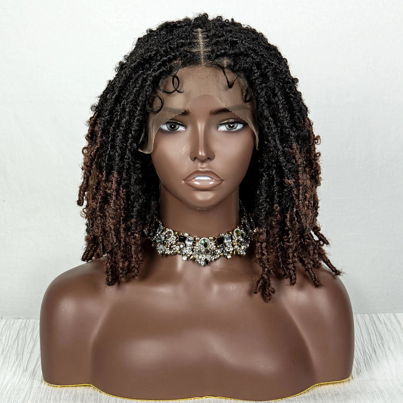 Synthetic Braided Bob Wigs Dreadlocks Lace Front Braiding Hair Wig Crochets Braids Wig Butterfly Locs Crochet Hair Wig for Women