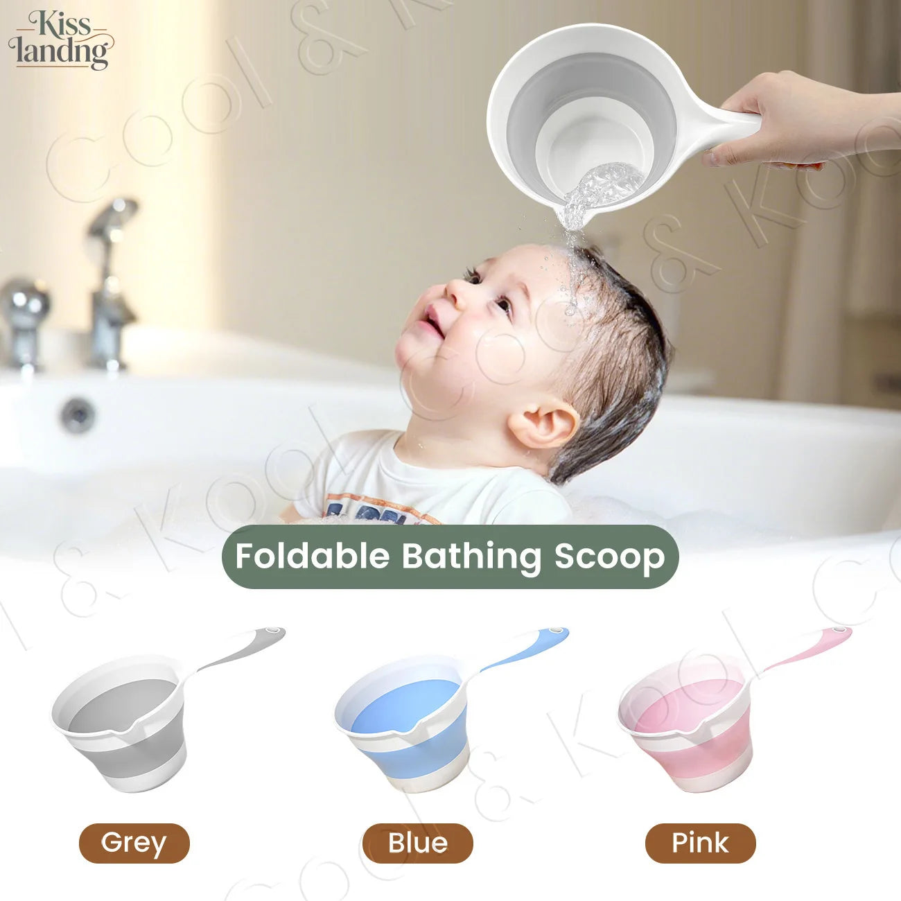 Baby Bath Rinsing Cup, Anti-Slip & Hangable Shampoo Helper for Mess-Free Hair Wash