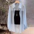 New 2026 Women's Ultra-Smooth Loose Sun Protection Shirt Pearl Silk Ice Sensation Open Cardigan Outerwear Summer Fashion