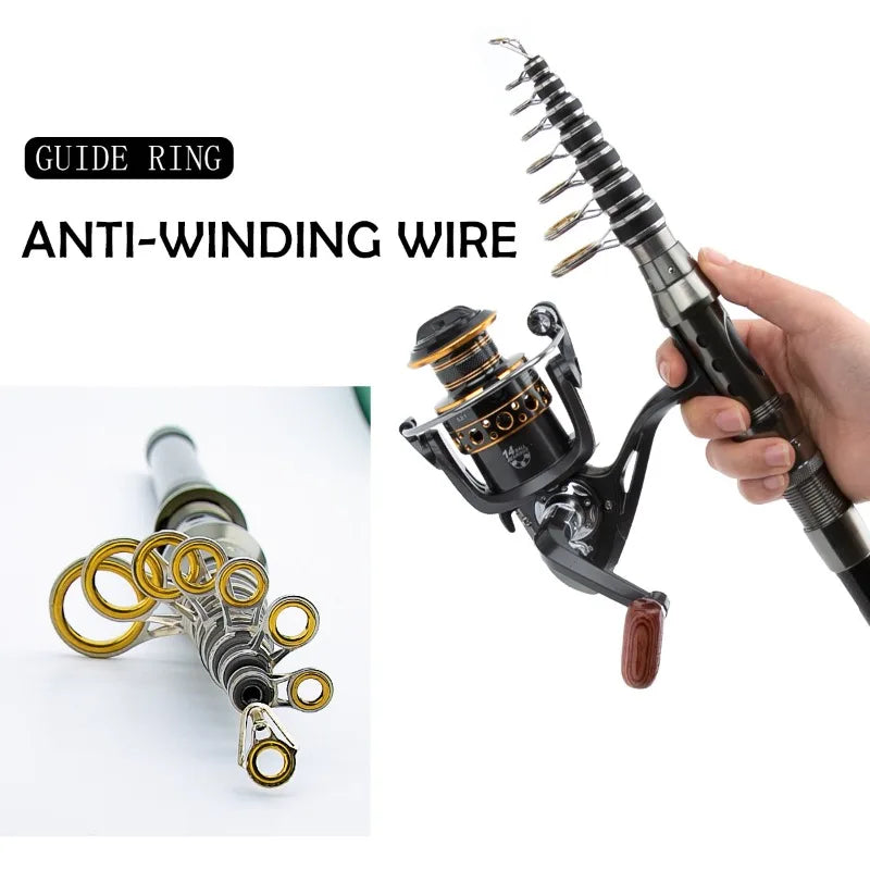 Carbon Fiber Telescopic Fishing Rod Reel Combo 1.8m To 3m - View 3 | SAMAG