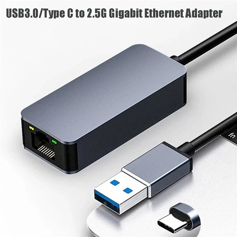 2500Mbps USB 3.0 Wired TypeC To Rj45 Lan Ethernet Adapter RTL8156 Network Card for PC Macbook Windows - Visuel 6 | SAMAG