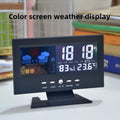Electronic Alarm Clock Digital Alarm Clock Weather Station Time Temperature Humidity Display Clock with USB Cable Sound Control