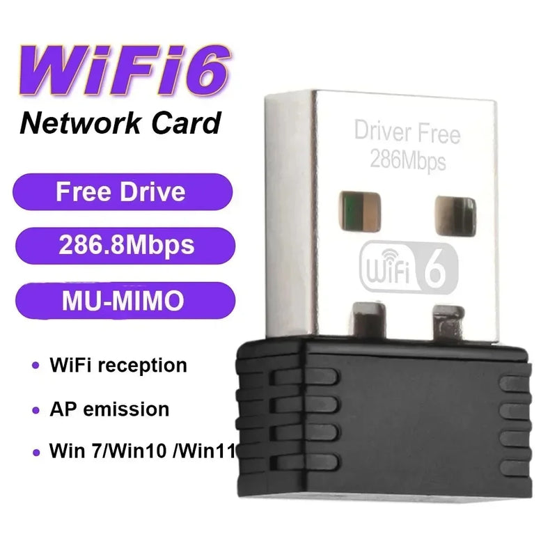 Mini WIFI 6 Adapter 150M/300M Network Card USB Dongle 2.4GHz 802.11AX Signal Reception For PC Laptop - Visuel 7 | SAMAG