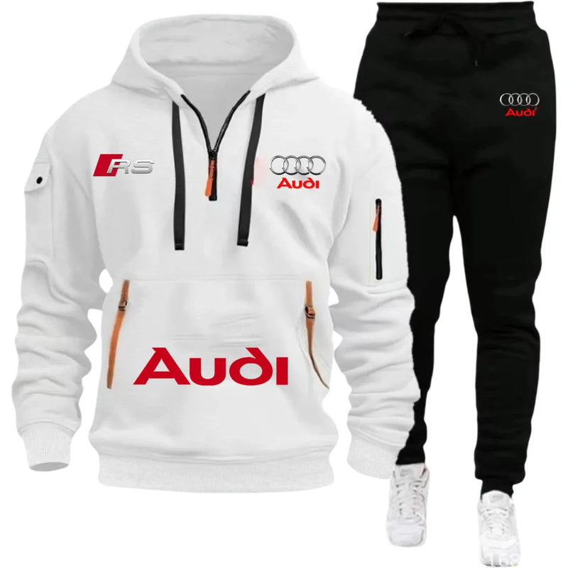 Audi Warm Hoodie Pullover Jacket & Two - Piece Casual Sport Pants Set Insulated Outdoor Fashion - View 5 | SAMAG