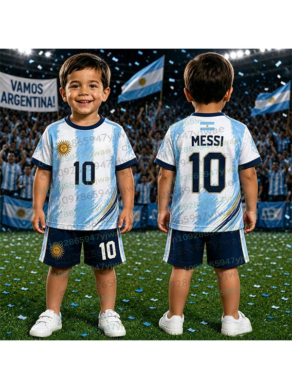 Special Messi 10 Football Jersey Tee Shorts Set Women Men - View 2 | SAMAG