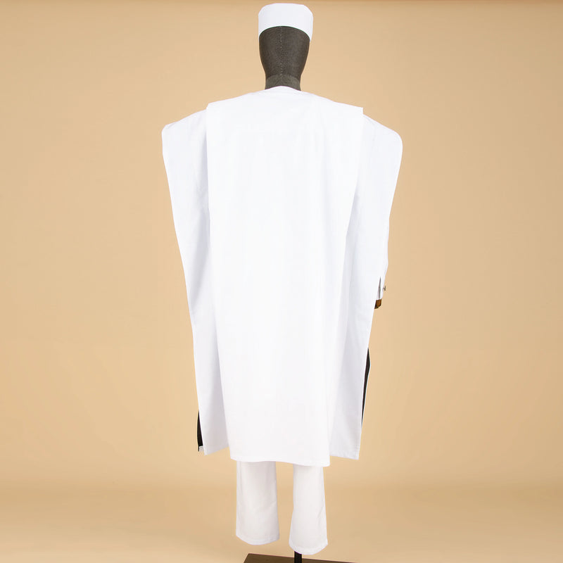 African Men Clothing Agbada Robe Dashiki Shirts Ankara Pants Tribal Hat Wedding Evening Outfits 4 Pieces - View 4 | SAMAG