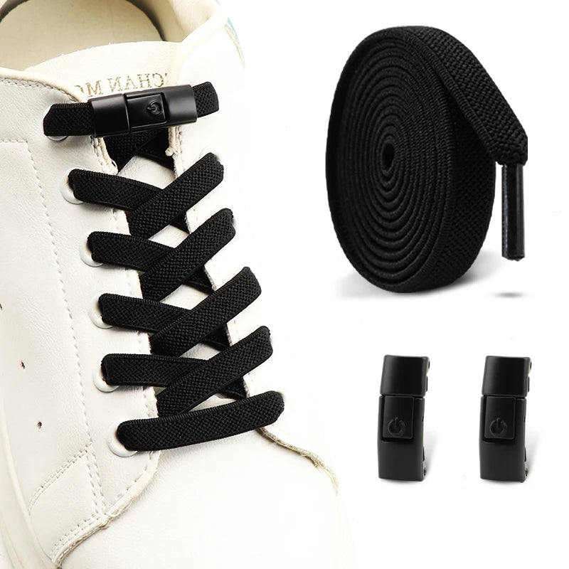 No Tie Shoe Laces Elastic Laces Sneakers Tennis Lock Shoelaces Without Ties Unisex Kids Adult Flat Shoelace Shoe Accessories