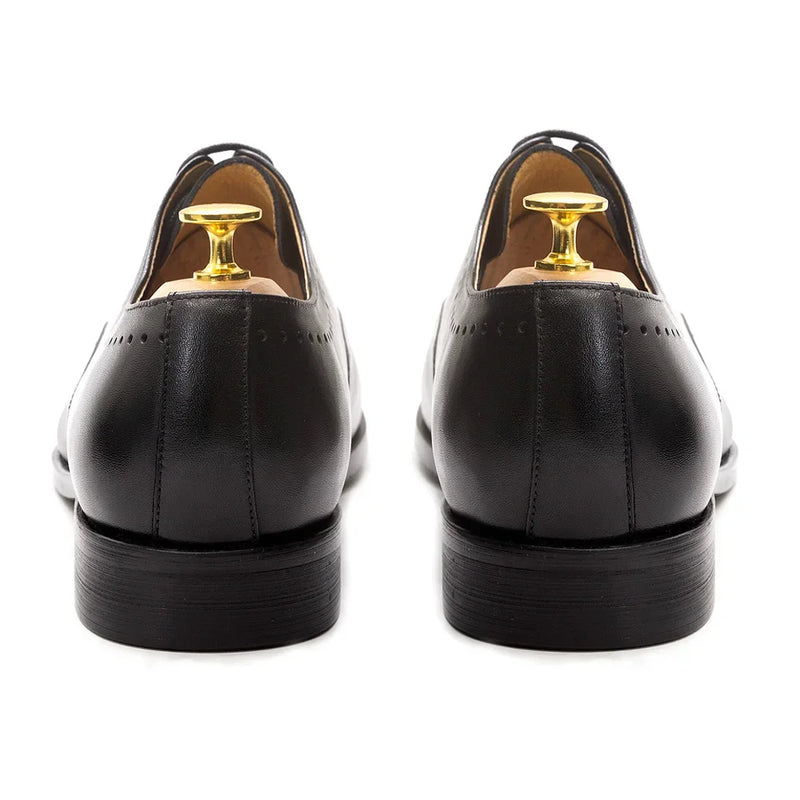 Classic Men's Real Leather Wingtip Oxford Dress Shoes Handmade Lace-Up Wedding Party Business Office Formal Footwear