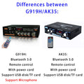 AK35/G919H 1000W Home Car Power Amplifiers 2 Channel Bluetooth Surround Sound FM USB Remote Control Mini HIFI Digital Stereo Amp