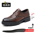 Men's Business High Heeled Leather Shoes Casual Thick Sole 10cm Height Increasing Hand Painted Pattern Trendy Formal Dress Shoes