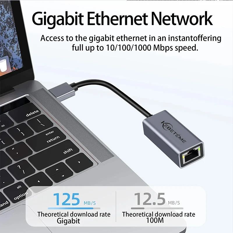 1000Mbps USB 3.0 RJ45 Network Card Type C Ethernet Adapter For MacBook PC Windows XP 7 8 10 Android Lan - Visuel 3 | SAMAG