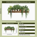 Green Plant Decor Courtyard Wall Decals Green Dill Leaves Hanging Basket Wall Stickers Bedroom Living Room Wall Beautification