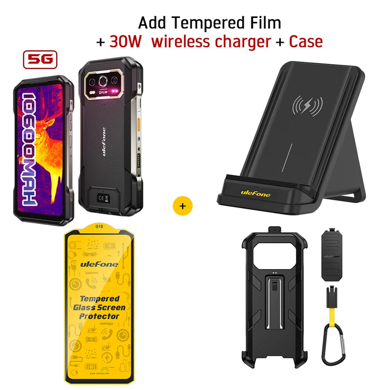 Ulefone Armor 27T Pro+ 5G Rugged Phone 10600mAh Smartphone Android 15 50MP+64MP Night Camera 6.78" Up to 24GB RAM+256GB ROM NFC