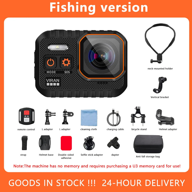 VIRAN SC002 Action Camera 4K With Remote Control Screen Waterproof Sport Camera Drive Recorder Sports Camera Helmet Action Cam