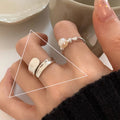 VENTFILLE 925 Sterling Silver Geometric Multilayer Round Bead Ring Female Fashion Punk Temperament - Visuel 21 | SAMAG