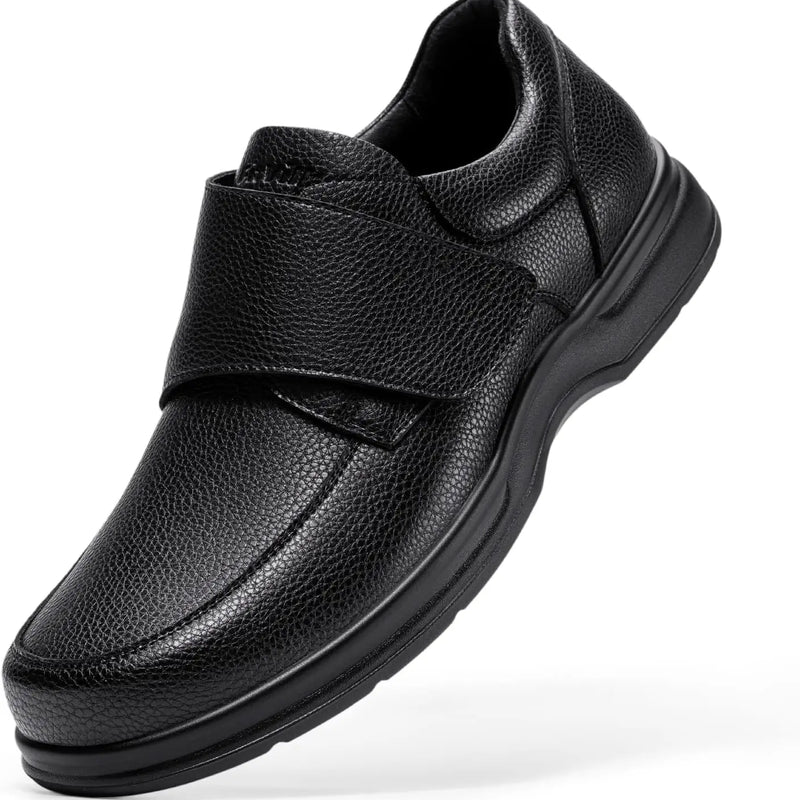 FitVille Men'S Extra Wide Diabetic Leather Dress Shoes, Roomy Wide Toe Box, Built-In Arch Support Orthopedic Shoes, Pain Relief For Swollen Feet, Edema, Plantar Fasciitis, Bunions & Neuropathy
