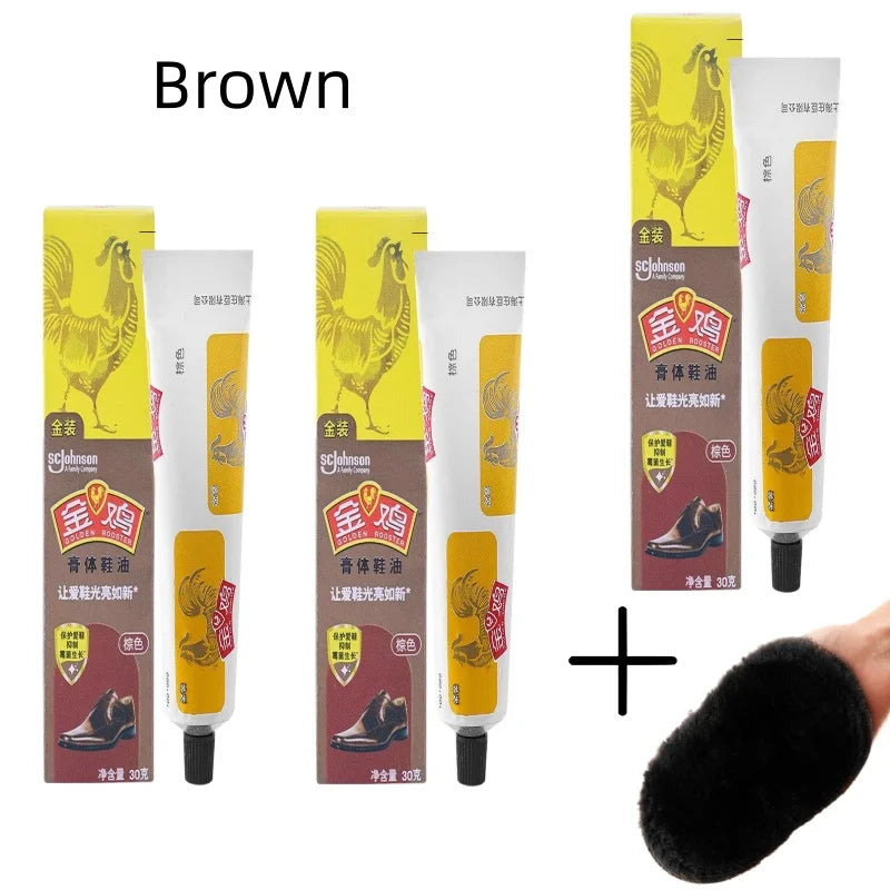 Quick Shine Leather Shoe Care Cream - 30g Instant Shoe Polish Kit Portable Black Shoe Polish for Daily Leather Goods Maintenance