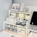 INS Desktop Storage Box 2 Layers Home Bedroom Dresser Skin Care Products Lipstick Shelf Study Stationery Books Sundry Organizer