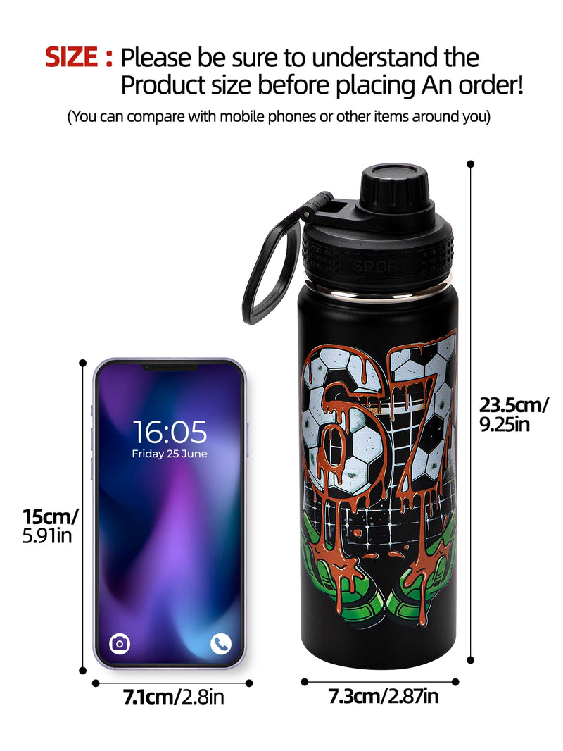18oz Football Thermos Water Bottle Stainless Steel - Visuel 3 | SAMAG