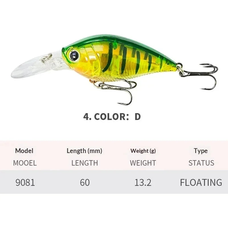 60mm 13.2g Crankbait Fishing Lures Floating Wobbler | SAMAG