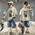 New Boys Fashion Summer Cotton T-shirts+Denim Shorts | SAMAG