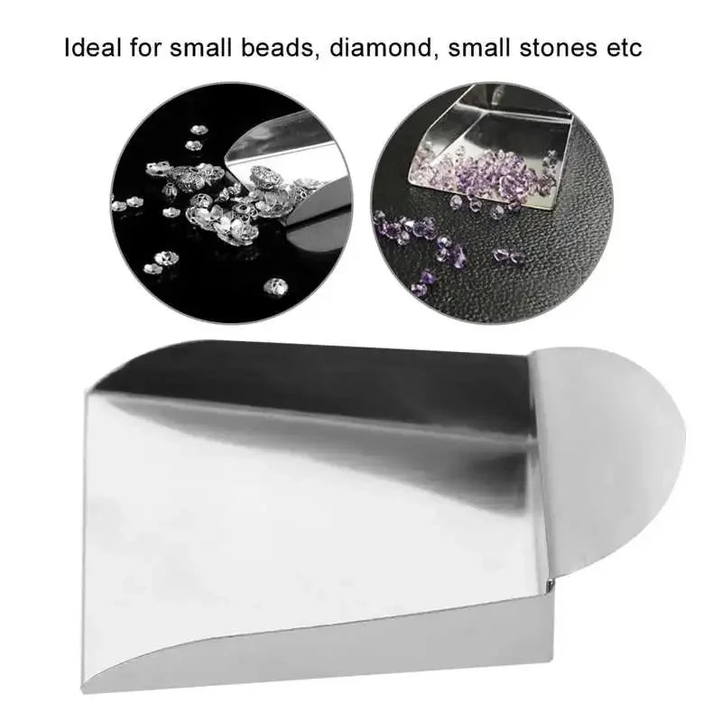 Jewelry Shovel Scoop with Plate Handle for Pearls Gemstones Diamond Beads Steel Otolith Tools - Visuel 3 | SAMAG