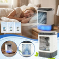 Portable Evaporative Air Cooler, USB Desktop Mist Cooling Fan with LED Light, 3-in-1 Personal Air Conditioner Fan with Ice Tray