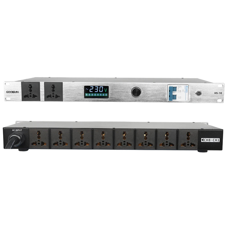 GOOERMI HS-10 Professional Audio Power Supply Sequencer Voltage Display Home Stage Engineering Conference Equipment Sound Mixers