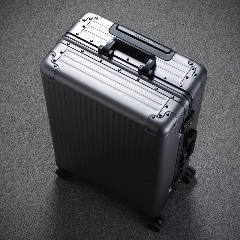 COLENARA High-quality Suitcase 20 Inches All Aluminum Magnesium Alloy Boarding Box 24" Men's Business Trolley Case Luggage