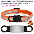 Customized Pet Collar Reflective Cat Collars Free Engraved Puppy Kitten Pet ID Nameplate Necklace With Bell Anti-lost For Cats