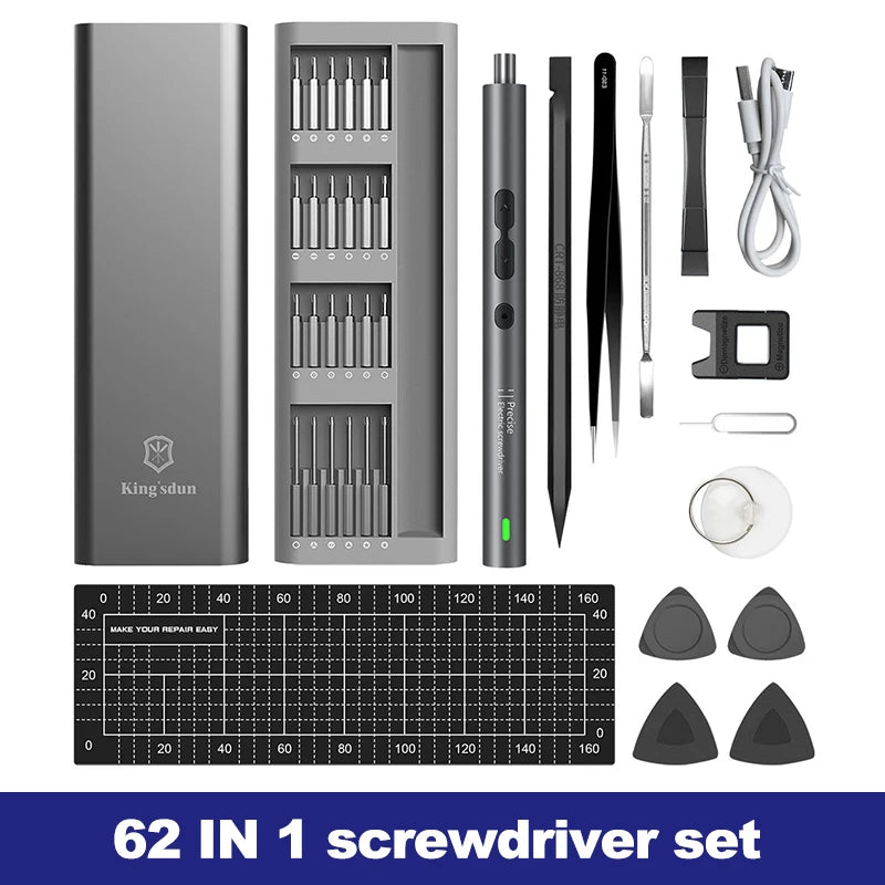 62/6 in 1 Precision Electric Screwdriver Set Power Tool Kits Rechargeable Wireless Mini Small Bits for - View 7 | SAMAG