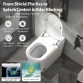 Smart Bidet Toilet Seat Heated Seat Self-Cleaning Nozzle Foam Shield Automatic Lid LED Display Remote Control for Kids Adults