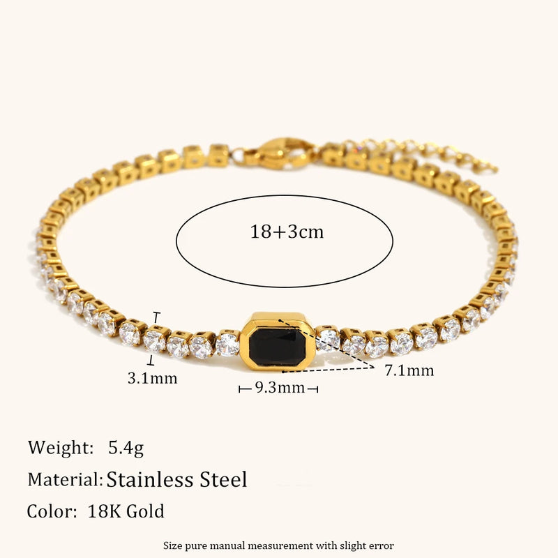 La.Muses Elastic Cubic Zirconia Stainless Steel Woman's Bracelet Fashion Luxurious Jewelry Party Accessories