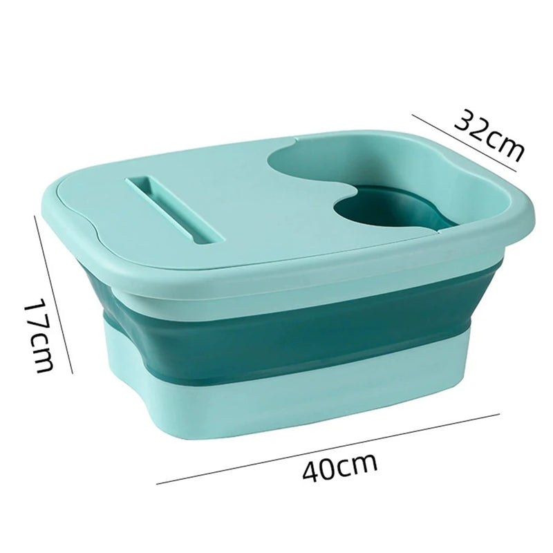 Foldable Foot Bath Tub–Portable, Covered Basin With Ergonomic Design, Silicone Thickening Suitable For Travel And Home Use