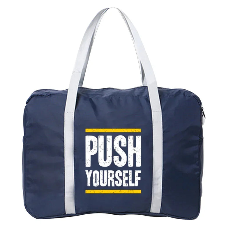 Boston Bag Travel Bag Unisex Foldable Bag Organizers Large Capacity  Portable Phrase Printed Luggage Bags Travel Accessories