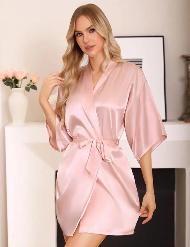 Nightgown Soft Bathrobe Short Women's Lounge Bride | SAMAG