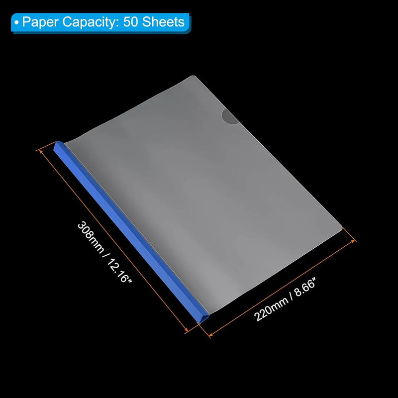 10Pcs Clear Report Covers with Sliding Bar 10mm Slide-Grip Resume Covers 75 Sheet Capacity A4 Presentation Folder for File Resum