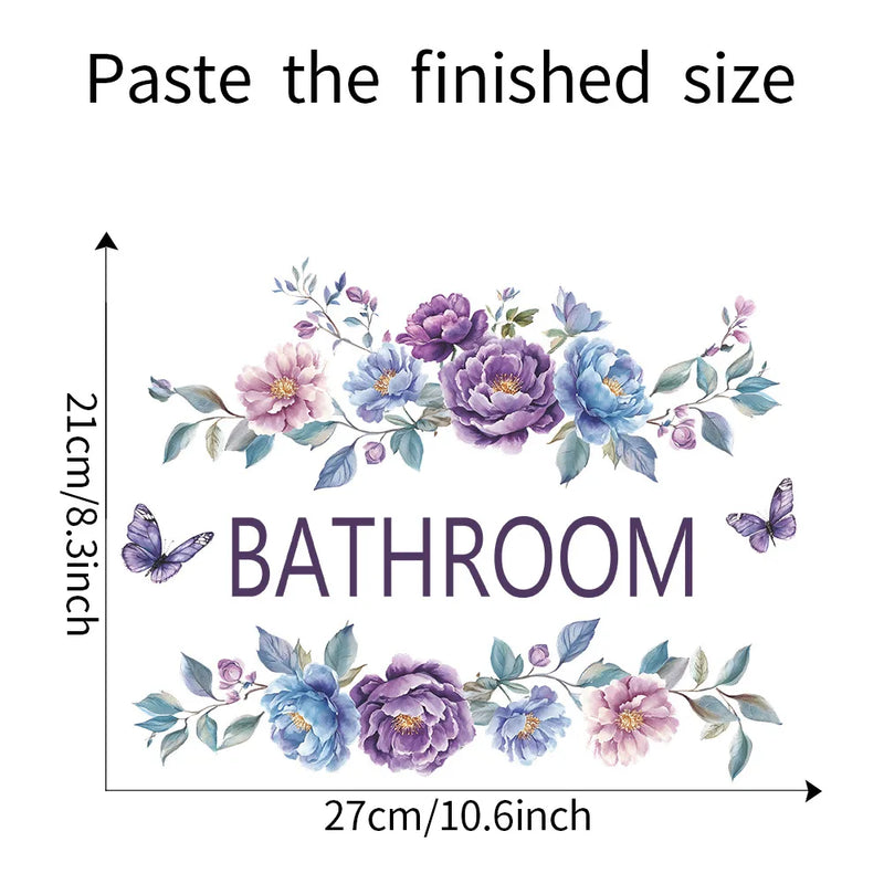Waterproof Bathroom Wall Sticker PVC Home Art Room Decor Wall Door Stickers Bathroom Decoration Decal Home Supplies