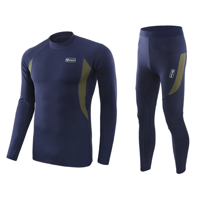 Winter Top Quality Thermal Underwear Men Underwear Sets Compression Fleece Sweat Quick Drying Thermo Underwear Clothing