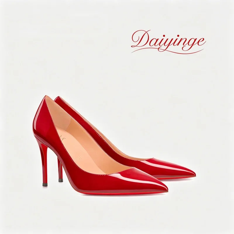 Heels For Ladies 2026 New Luxury Designer High Quality Red Bottoms High Heels Pointed Toe Stiletto Pumps 12 cm Sexy Dress Shoes
