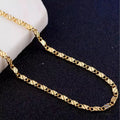 Fashion 18k Gold Necklace 2MM 16/18/20/22/24/26/28/30 Inch Side Chain For Women Men Jewelry 925 Silver - Visuel 2 | SAMAG