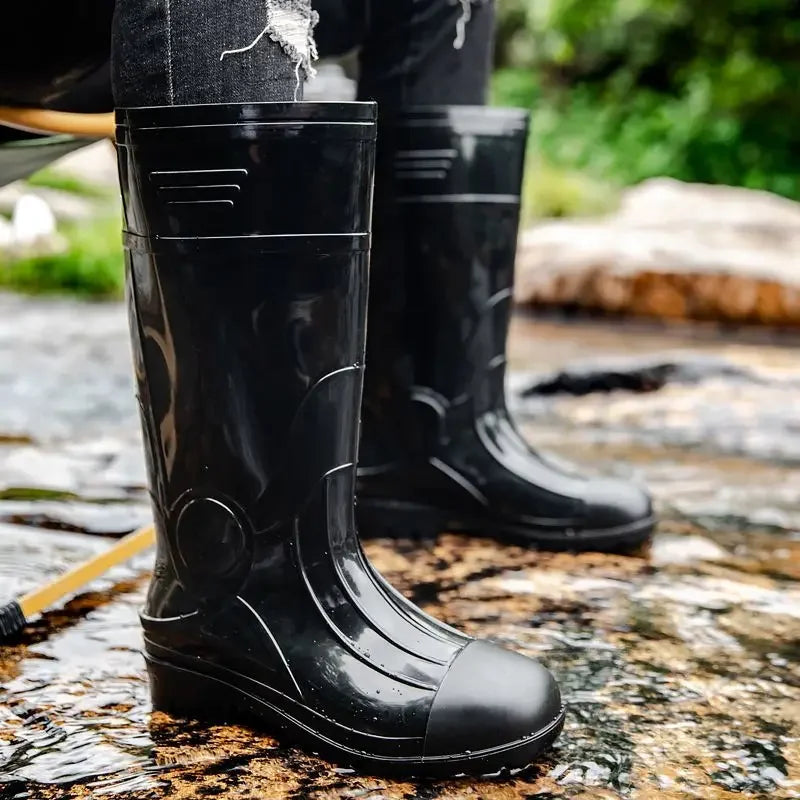 Spring Autumn High Male Shoes Work Camo Waterproof Resistant Without Lacing Cheap Fishing Wellies New On Offer Men's Rain Boots