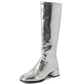 Women's Knee High Boots Winter Shoes 2024 Gold Silver Low Heeled Long Boot Ladies Party Footwear Shoes Large Size 45 Waterproof